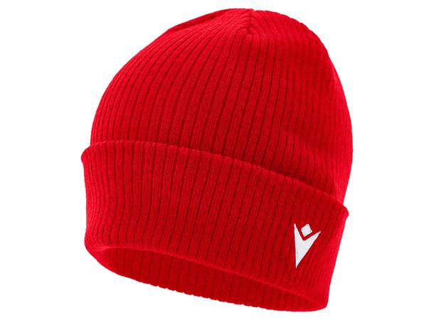 Zima Beanie RED SR Ribbestrikket lue med oppkant 